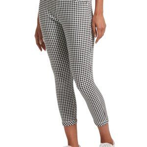 Hue Gingham-Print Denim High-Rise Capris